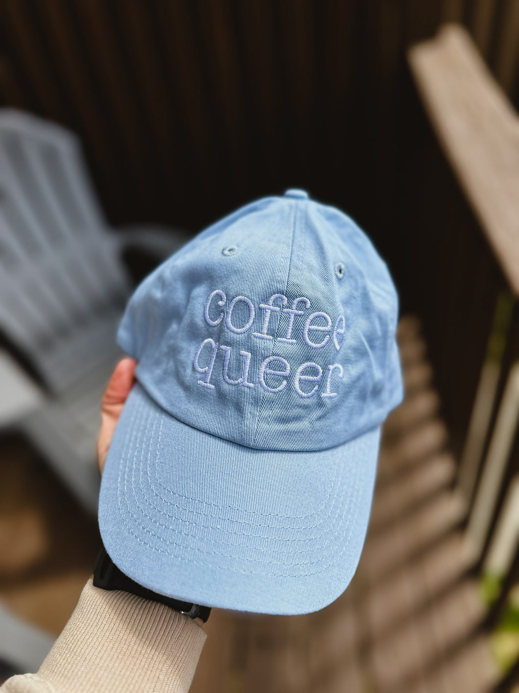Baby Blue Coffee Queer Dad Cap